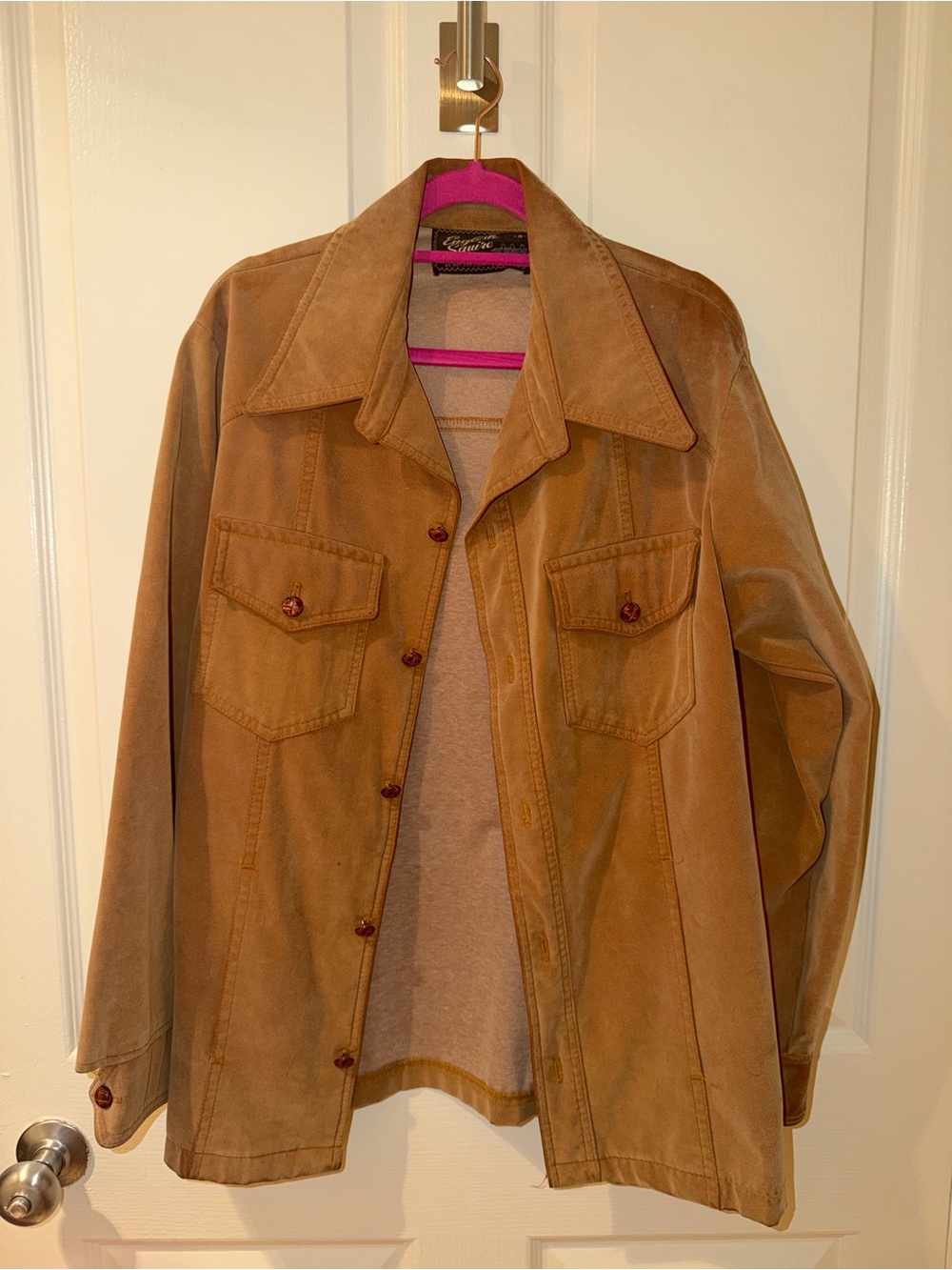 Casual Tan Suede-Look Jacket